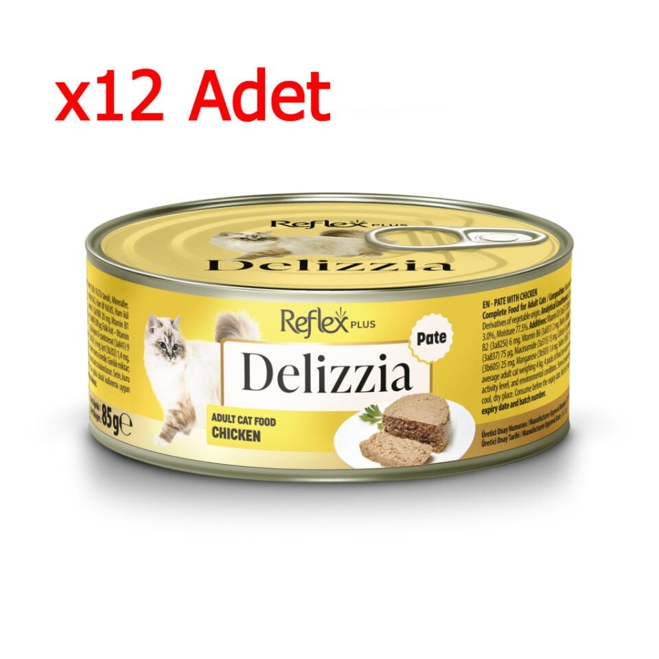 Reflex Plus Delizzia Tavuklu Ezme Yetişkin Kedi Konservesi 85gr x 12 Adet