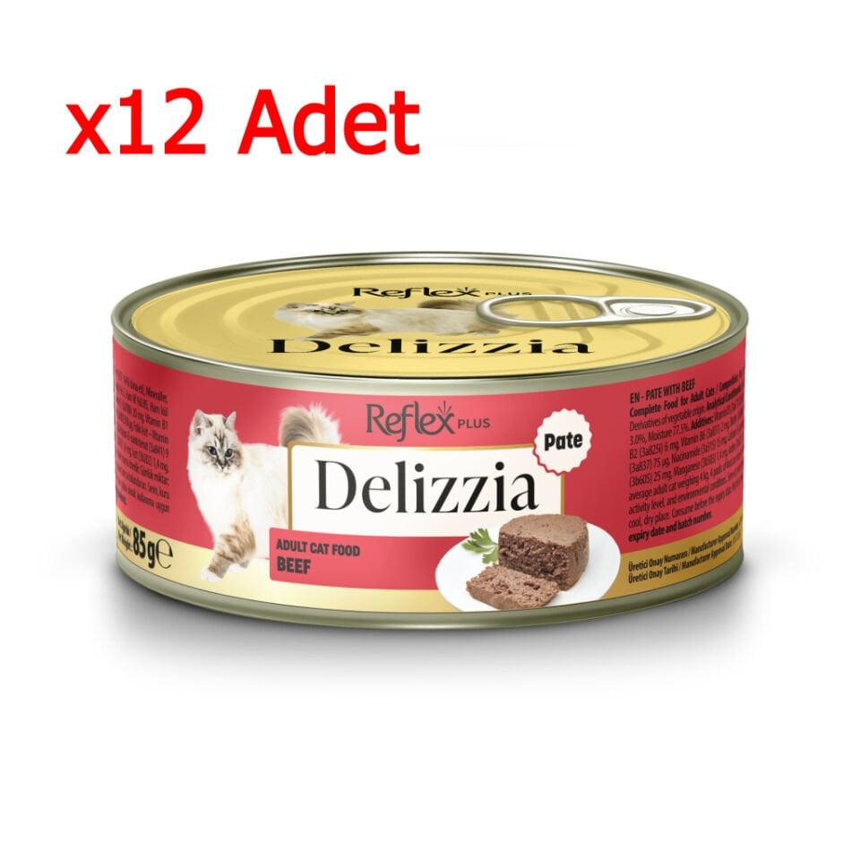 Reflex Plus Delizzia Dana Etli Ezme Yetişkin Kedi Konservesi 85gr x 12 Adet