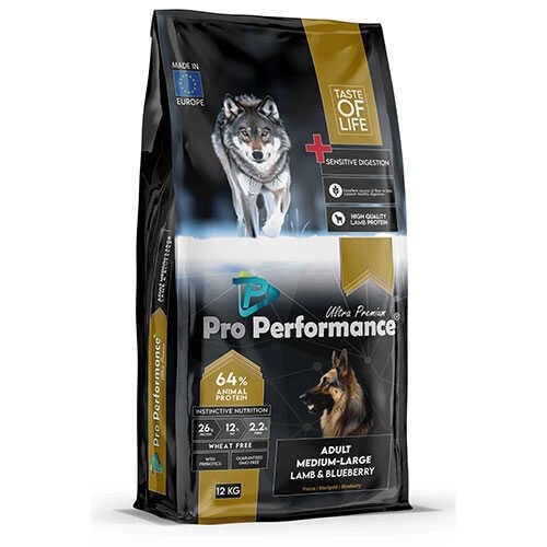 Pro Performance Kuzulu ve Yaban Mersinli Orta ve Büyük Irk Yetişkin Köpek Maması 12kg