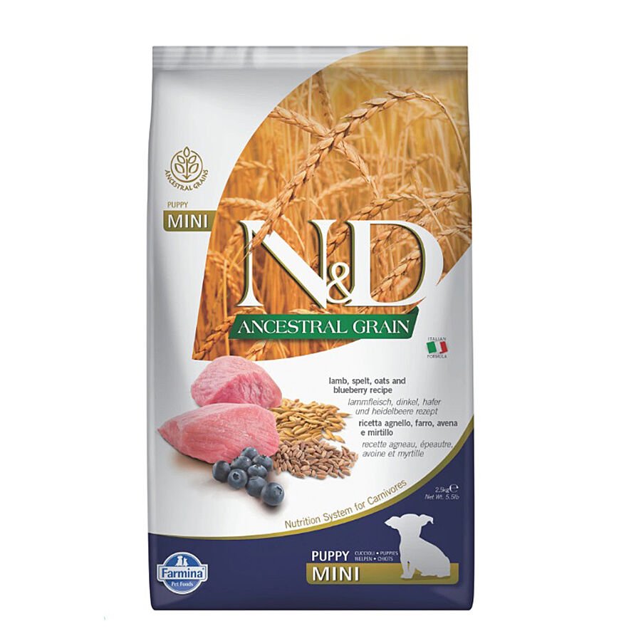 N&D Ancestral Grain Kuzu Etli ve Yaban Mersinli Küçük Irk Ata Tahıllı Yavru Köpek Maması 2,5kg
