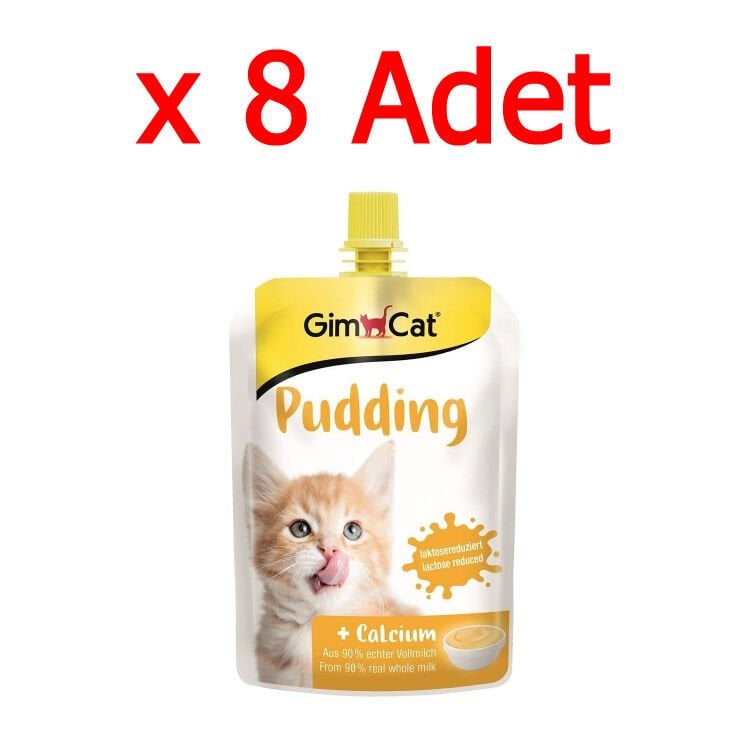 GimCat Sütlü Kalsiyum İlaveli Kedi Ödül Pudingi 150gr x 8 adet